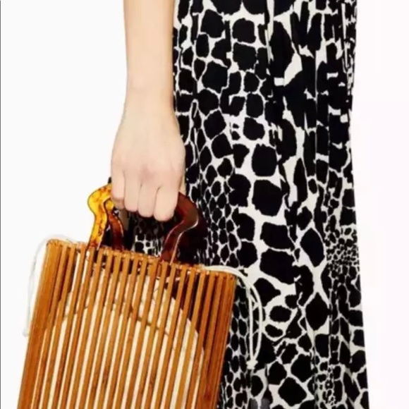 Natural Bamboo Clutch Bag Straw Woven Handbag - Picture 7 of 13